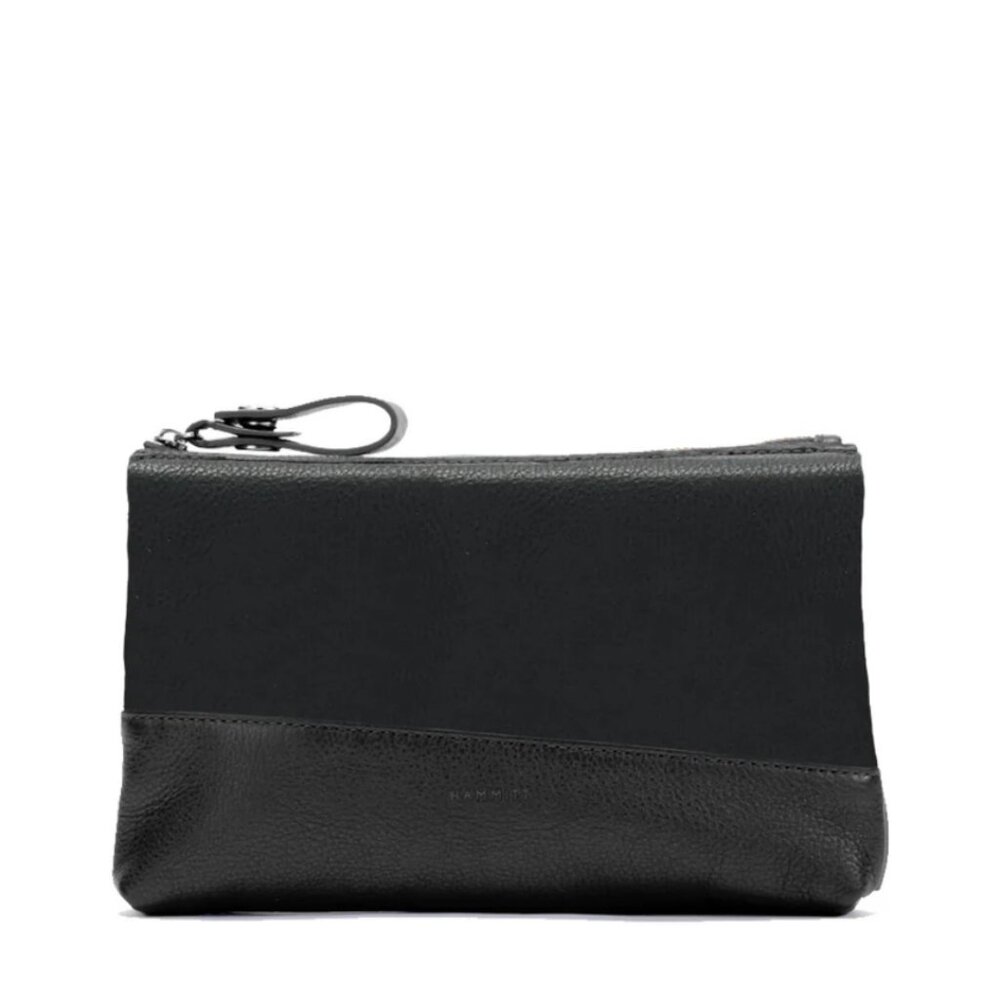 Hammitt Felix Pouch – Black Leather with Gunmetal Hardware